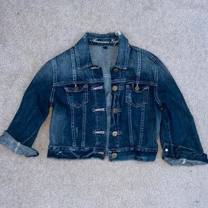 American eagle cropped denim jacket